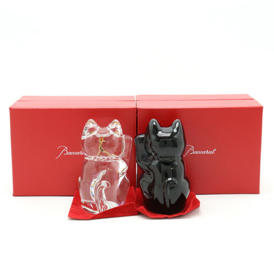 Baccarat Crystal Lucky Cat Ornament Set