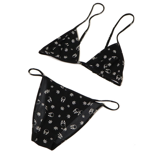 Lucien Pellat-Finet Skull Bikini Swimwear Black