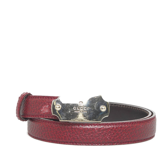 Gucci Leather Logo Plate Belt 146439