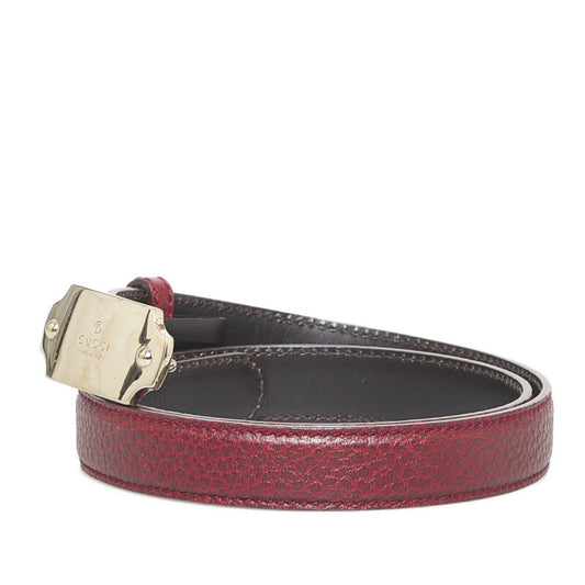 Gucci Leather Logo Plate Belt 146439