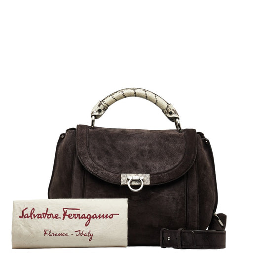 Salvatore Ferragamo Gancini Sofia Suede Handbag