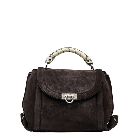 Salvatore Ferragamo Gancini Sofia Suede Handbag