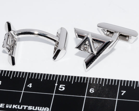 Louis Vuitton K18WG Diamond Cufflinks Q97163