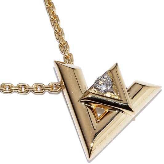 Louis Vuitton K18YG Diamond Pendant Necklace Q93808