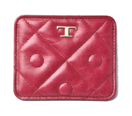 Tod's Leather Card Case Bordeaux