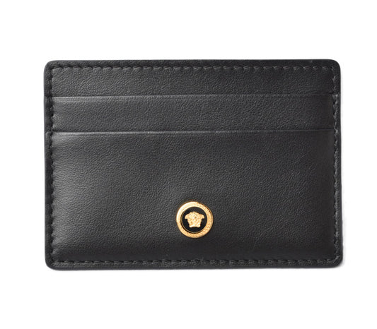 Versace Leather Card Case Medusa Black