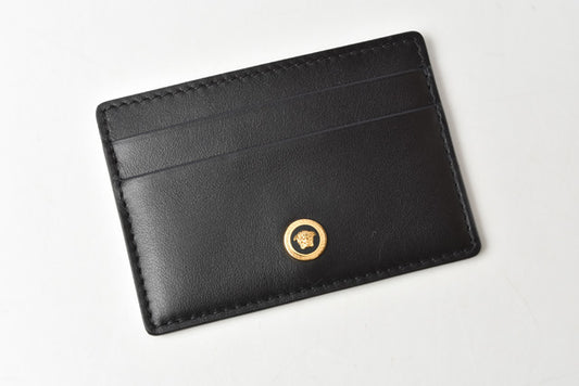 Versace Leather Card Case Medusa Black