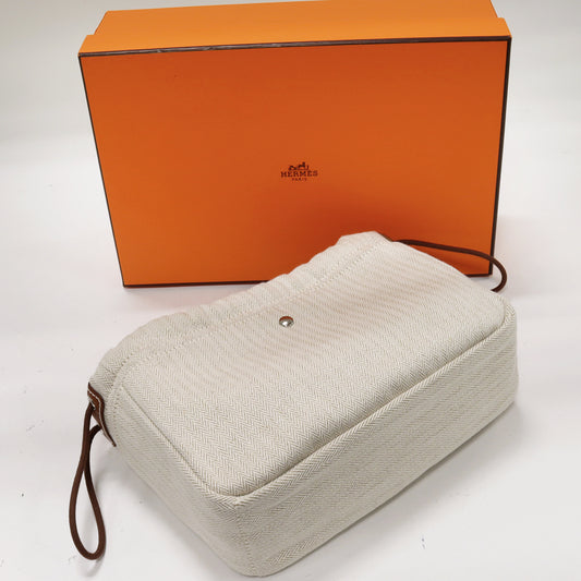 Hermes Toile Chevron Vaux Balennia Pouch