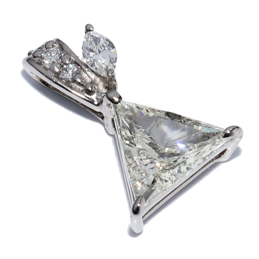 K18WG Diamond Pendant Top Triangle Cut