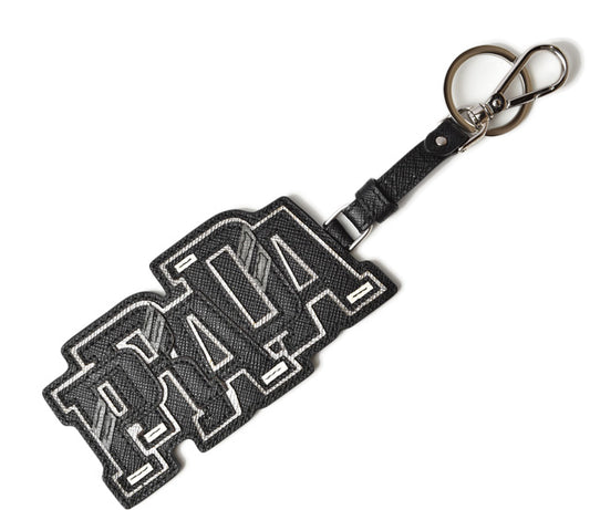 Prada Leather Metal Keyring Keychain Bag Charm