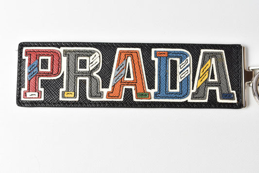 Prada Leather Metal Keyring Bag Charm