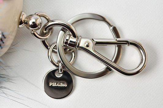 Prada Leather Metal Keyring Keychain Trick Robot