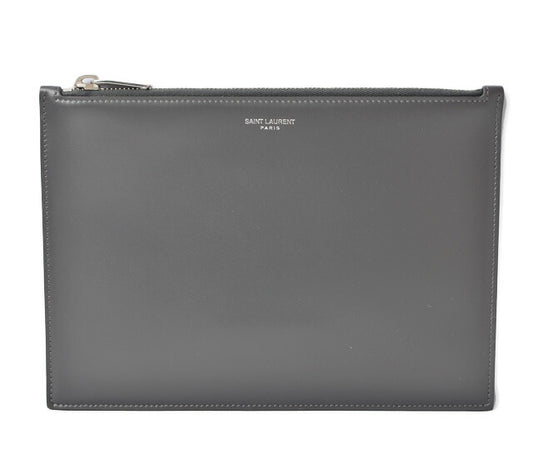 Saint Laurent Flap Clutch Bag Grey