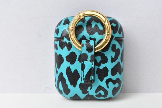 Yves Saint Laurent AirPods Case Leopard Blue/Black