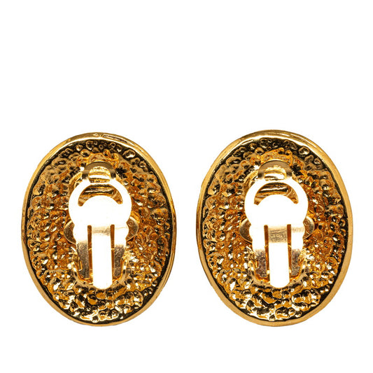 Chanel Vintage Coco Mark Earrings Gold