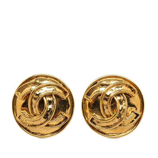 Chanel Vintage Coco Mark Earrings Gold