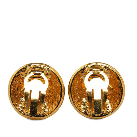 Chanel Vintage Coco Mark Earrings Gold