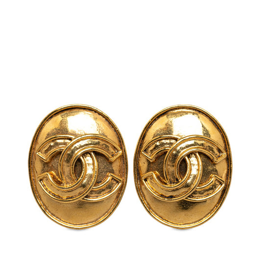 Chanel Vintage Coco Mark Earrings Gold