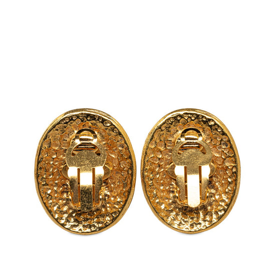 Chanel Vintage Coco Mark Earrings Gold