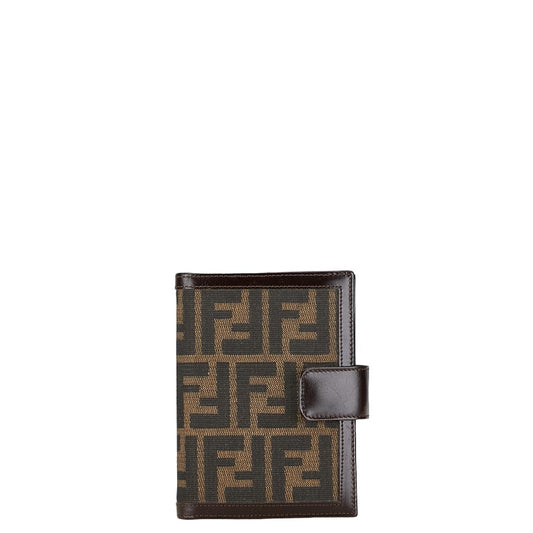 Fendi Zucca Agenda PM Brown Canvas Leather