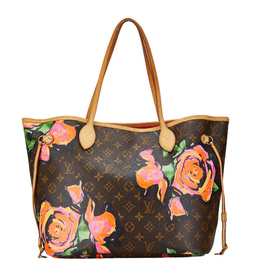 Louis Vuitton Neverfull MM Tote Bag Brown Red