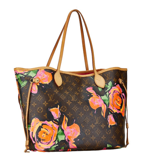 Louis Vuitton Neverfull MM Tote Bag Brown Red