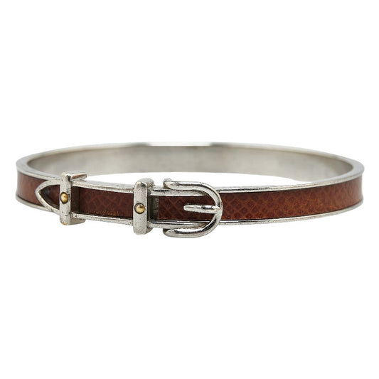 Hermes Metal Leather Bangle Bracelet