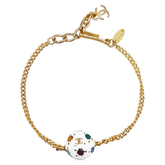 Chanel Soccer Ball Motif Bracelet Gold