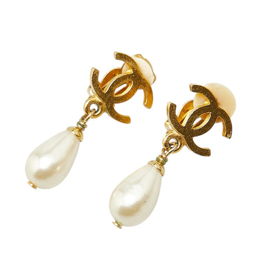 Chanel Vintage Coco Mark Teardrop Earrings