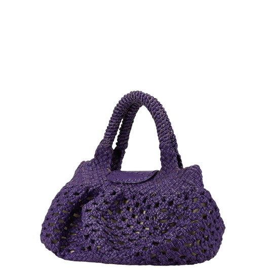 Salvatore Ferragamo Raffia Gancini Tote Bag