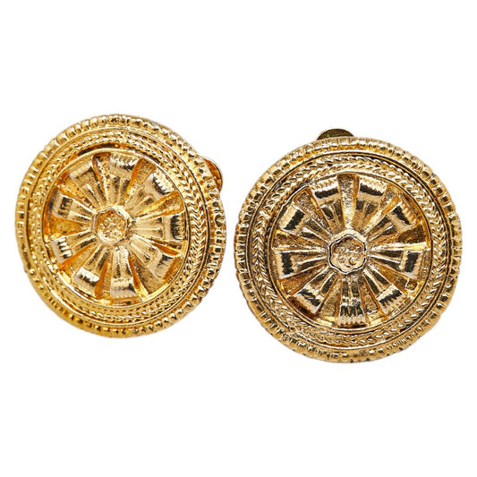 Chanel Flower Motif Gold Earrings