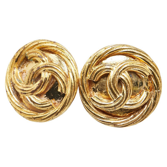 Chanel Vintage Coco Mark Round Earrings