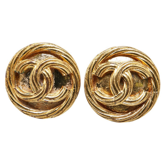 Chanel Vintage Coco Mark Round Earrings