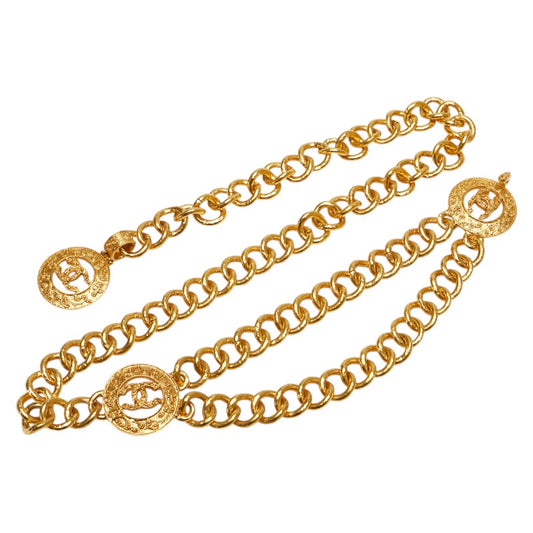 Chanel Vintage Coco Mark Chain Belt Gold