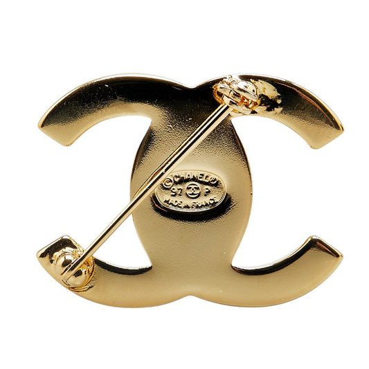 Chanel Vintage Coco Mark Turnlock Brooch Gold