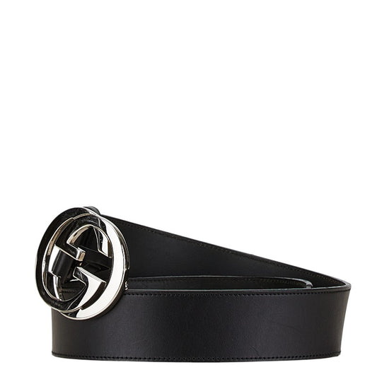 Gucci Interlocking G Leather Belt Black