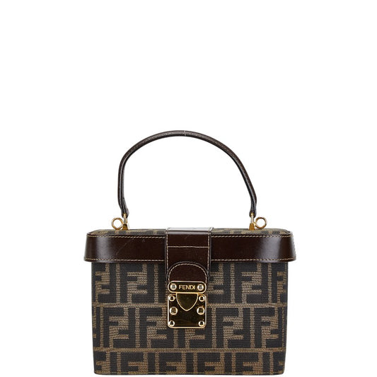 Fendi Zucca Vanity Bag Canvas Leather