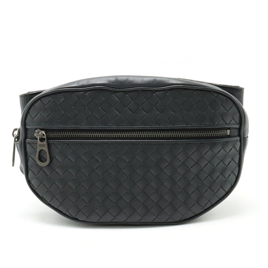 Bottega Veneta Intrecciato Leather Waist Bag Black