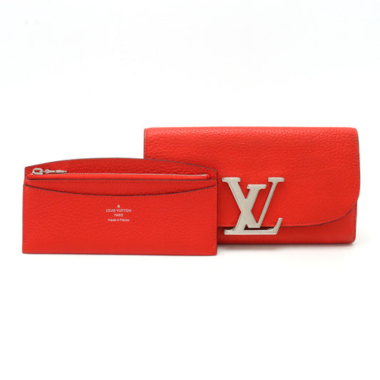 Louis Vuitton Vivienne Bifold Wallet Red Leather