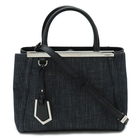 Fendi Denim Leather Petite 2Jours Handbag