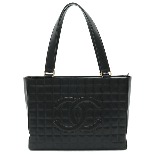 Chanel Leather Chocobar Tote Bag Black