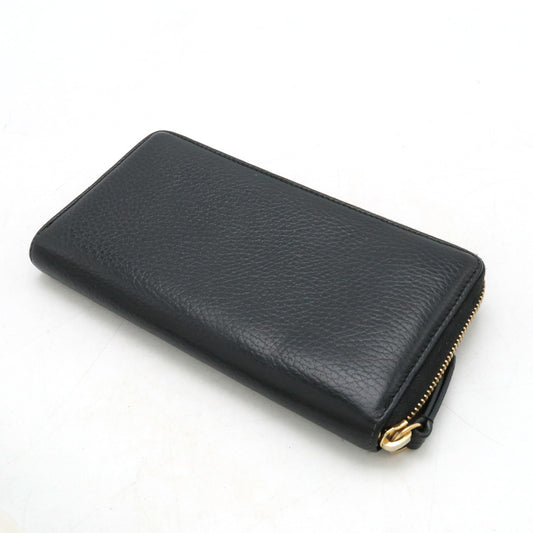 Gucci Leather GG Marmont Zip Wallet Black