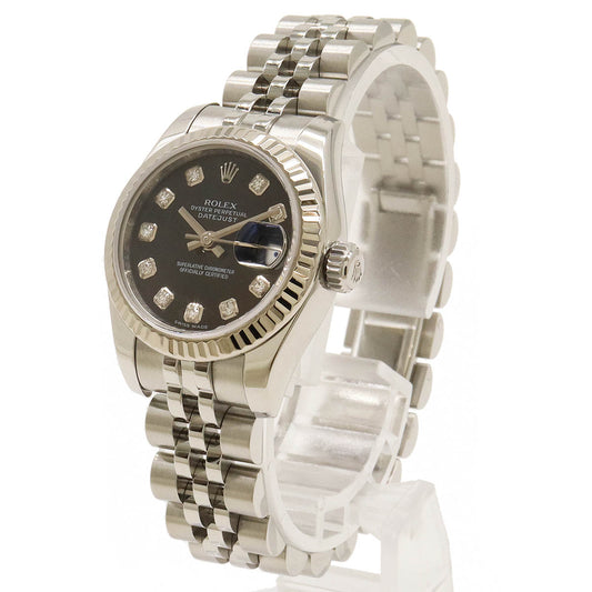 Rolex Datejust Roulette Black Dial 179174G Watch