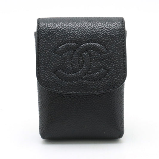 Chanel Caviar Skin iQOS Case Black Leather