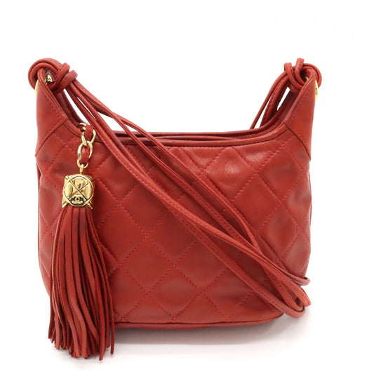 Chanel Matelasse Lambskin Shoulder Bag Red