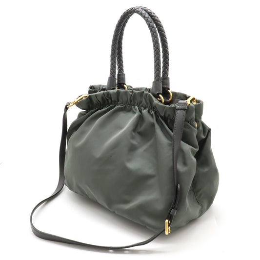 Prada Nylon Leather Ribbon Tote Bag BN1970