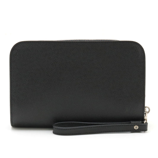 Louis Vuitton Taiga Baikal Clutch Bag Black