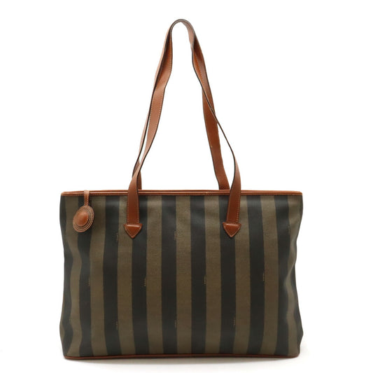 Fendi Pequin Stripe Tote Bag PVC/Leather