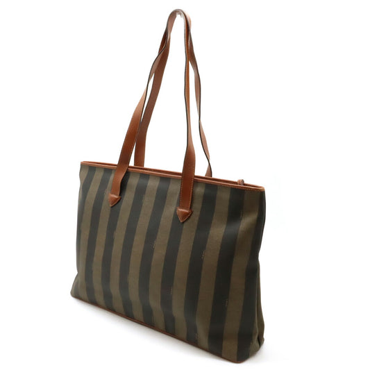 Fendi Pequin Stripe Tote Bag PVC/Leather