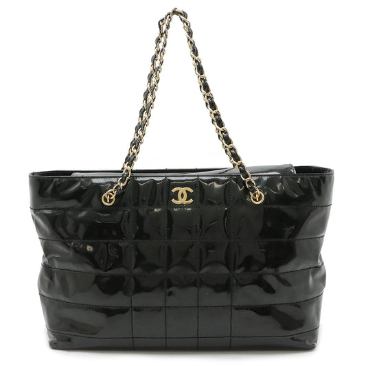 Chanel Patent Leather Chocobar Tote Bag